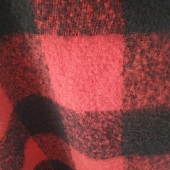 American Eagle AEO Buffalo Check Plaid Blanket Scarf Fringe - Picture 4 of 7